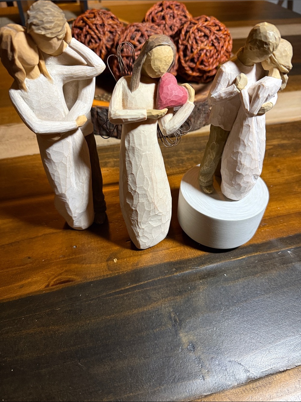 Willow Tree-style Carved Figurines set of 3  - Home Accents